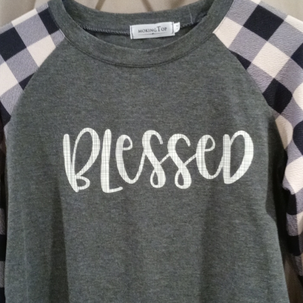 Moking Top   T-shirt long sleeves  medium Blessed - Picture 4 of 8